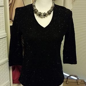 Dress Barn Black, Sparkly Top Size Small
